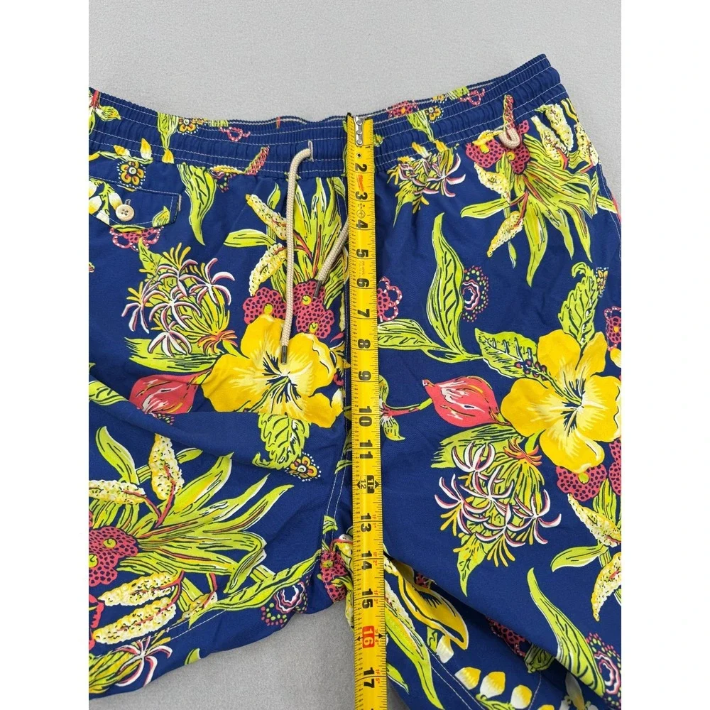 Polo Ralph Lauren Hawaiian Floral Swim Shorts Men's LT Blue Tropical Summer